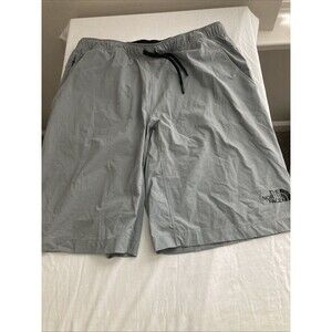 The North Face Men's Shorts M Gray Elastic Waist Gusset Hike Camp Zipper Pocket